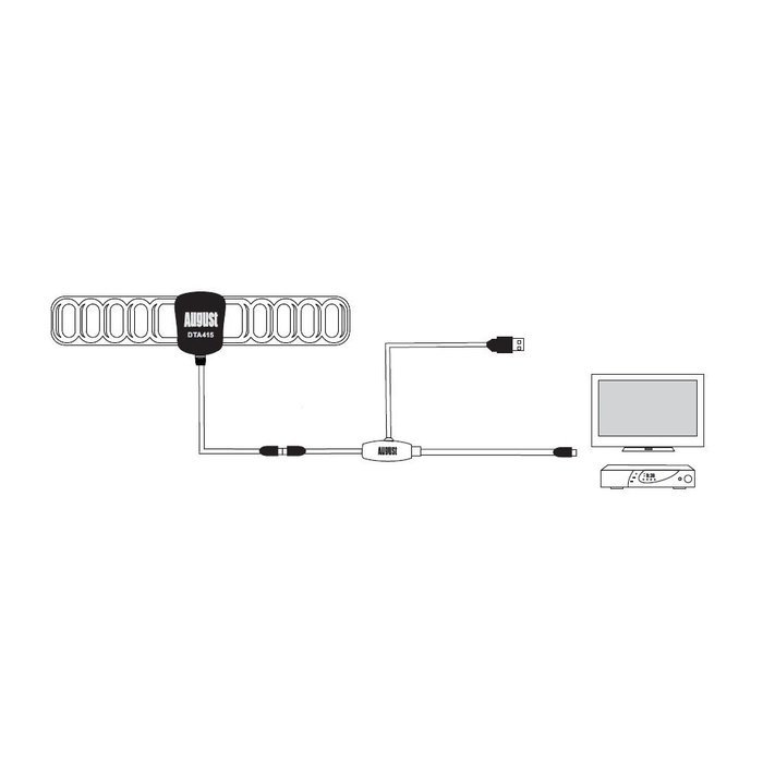 August DTA240 High Gain Digital TV Aerial - Portable Indoor/Outdoor Digital Antenna for USB TV Tuner / ATSC Television... N36