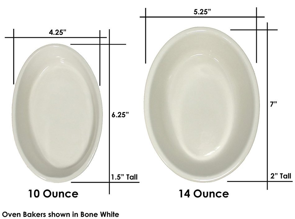 ITI Ceramic Casserole Oven Bakers with Pan Scraper, 4-Pack (14 Ounce, Bone White) N4
