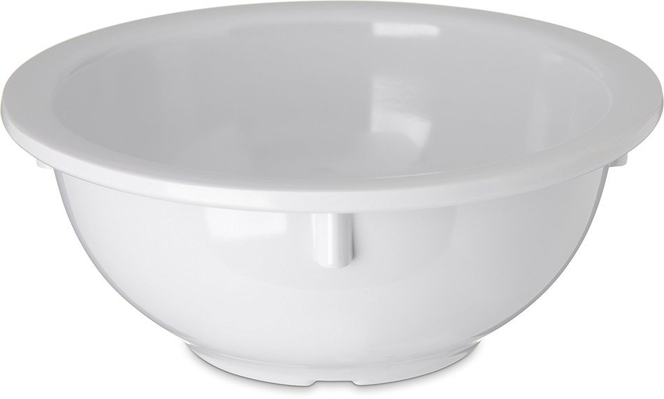 Carlisle 4352202 Dallas Ware Melamine Rim Nappie Bowl, 14 oz. Capacity, 5.53 x 2.28", White (Case of 24)