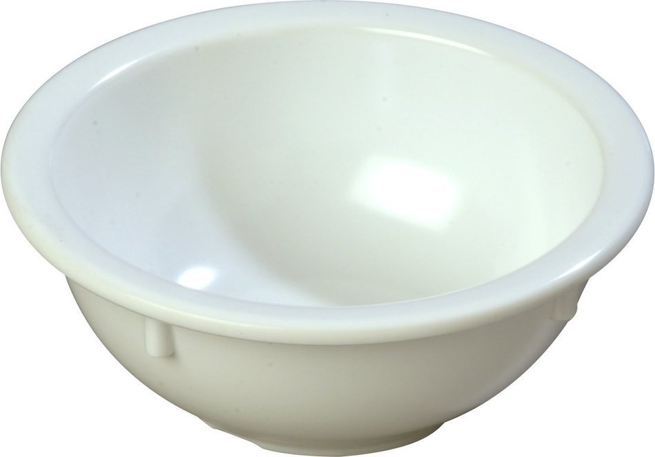 Carlisle 4352202 Dallas Ware Melamine Rim Nappie Bowl, 14 oz. Capacity, 5.53 x 2.28", White (Case of 24) N6