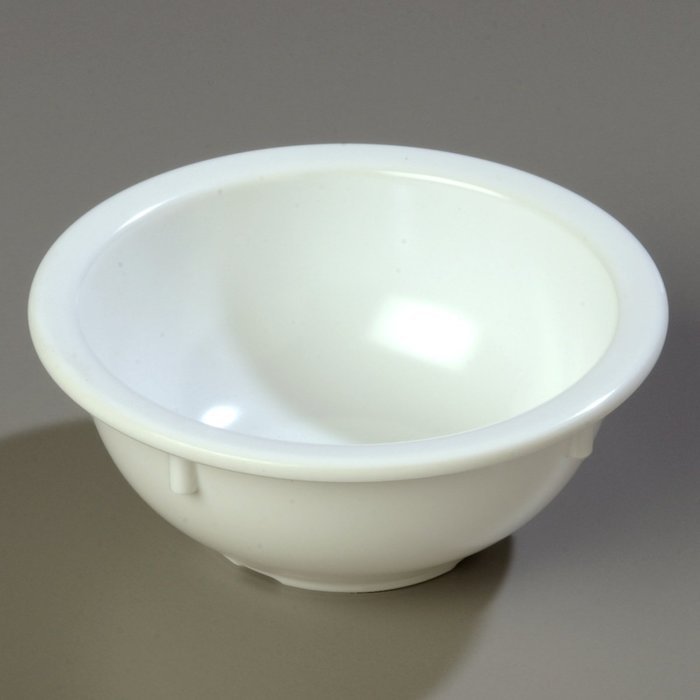 Carlisle 4352202 Dallas Ware Melamine Rim Nappie Bowl, 14 oz. Capacity, 5.53 x 2.28", White (Case of 24) N7