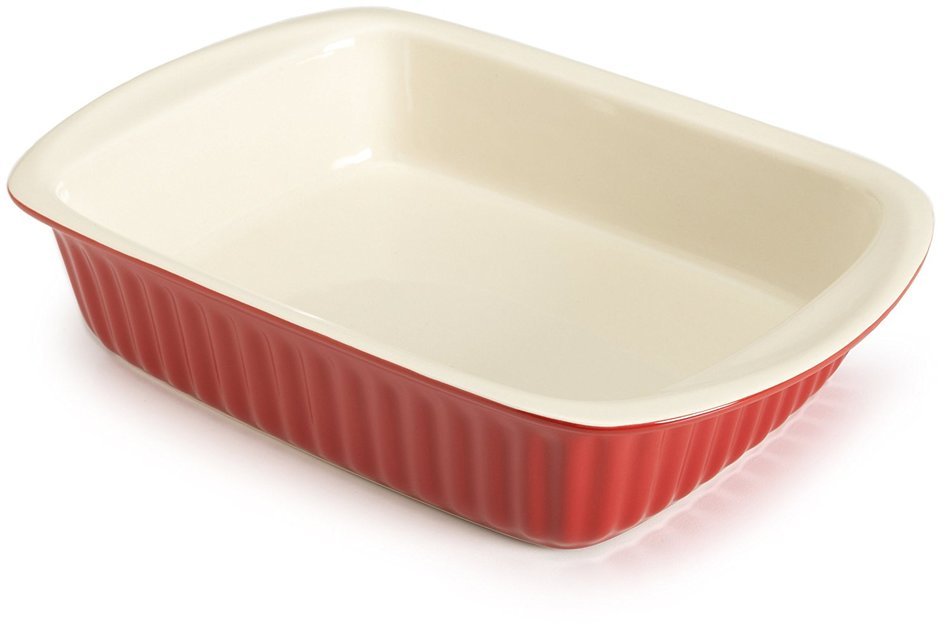 Good Cook 3 Quart Square Ceramic Dish, Red N2
