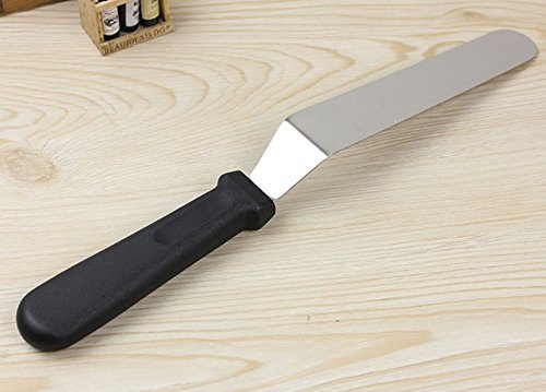 BeautyMood 2 pcs Angled Icing Spatula, 13-Inch, Black，Baking Supplies，Professional Cake Spatula N2