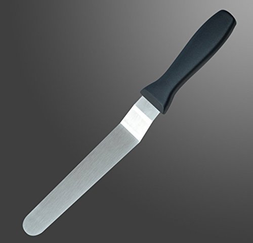 BeautyMood 2 pcs Angled Icing Spatula, 13-Inch, Black，Baking Supplies，Professional Cake Spatula N3