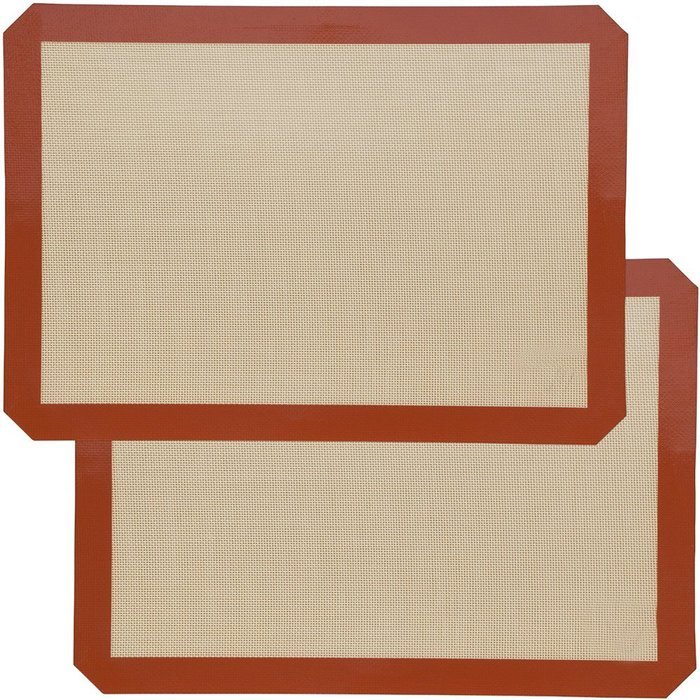 Silicone Baking Mat - Set of 2 Half Sheets - Non Stick Silicon Liner for Bake Pans & Rolling (16.5" x 11.6")