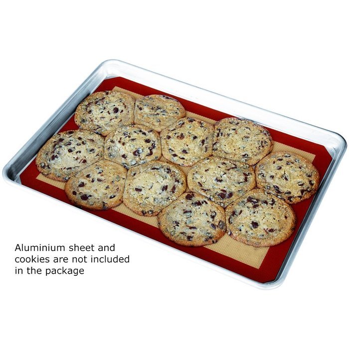 Silicone Baking Mat - Set of 2 Half Sheets - Non Stick Silicon Liner for Bake Pans & Rolling (16.5" x 11.6") N5