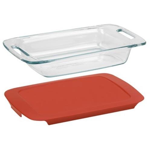 Easy Grab 2 Qt. Oblong Baking Dish with Cover Color: Red