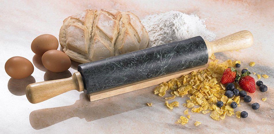 Evco International Creative Home Marble Deluxe Rolling Pin, Charcoal, 18" N6
