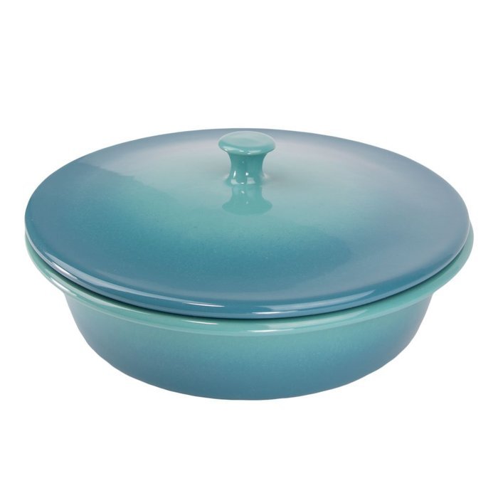 American Bakeware Covered Casserole - Sunset Orange - 3 qts. / 10.5" x 10.5" x 5.75" / Made in the USA N3