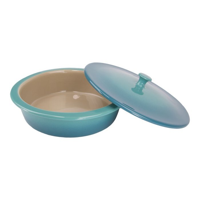 American Bakeware Covered Casserole - Sunset Orange - 3 qts. / 10.5" x 10.5" x 5.75" / Made in the USA N4