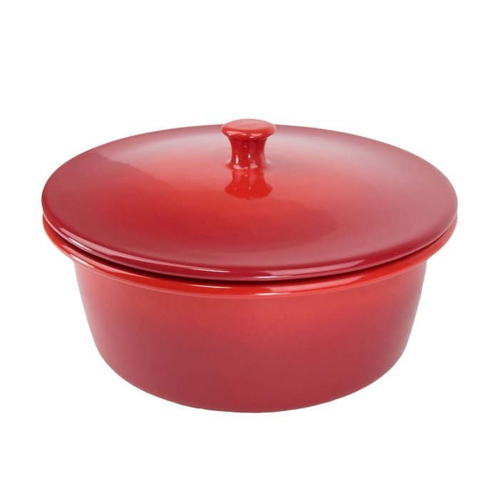 American Bakeware Covered Casserole - Sunset Orange - 3 qts. / 10.5" x 10.5" x 5.75" / Made in the USA N5