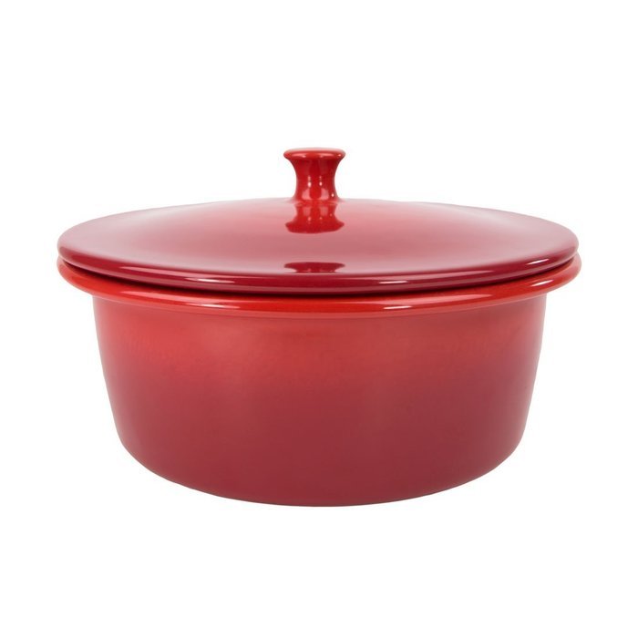 American Bakeware Covered Casserole - Sunset Orange - 3 qts. / 10.5" x 10.5" x 5.75" / Made in the USA N6