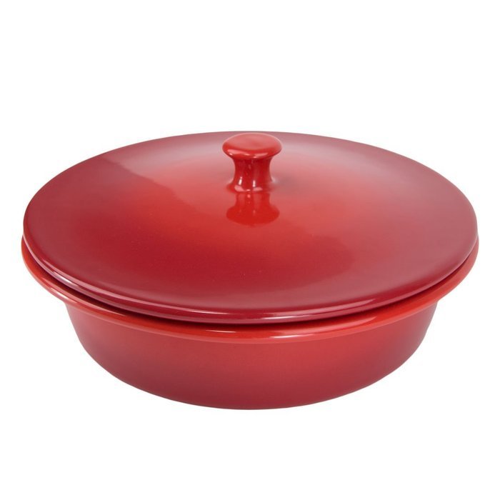 American Bakeware Covered Casserole - Sunset Orange - 3 qts. / 10.5" x 10.5" x 5.75" / Made in the USA N12