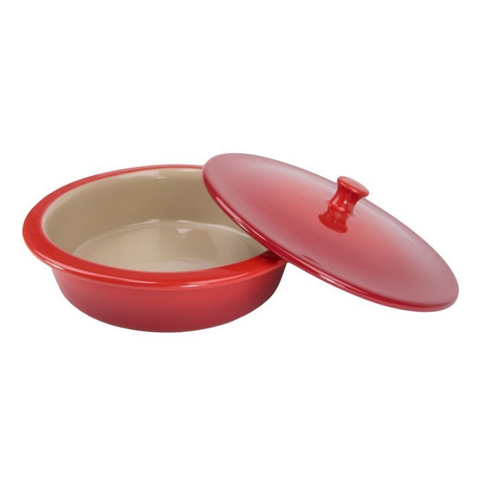 American Bakeware Covered Casserole - Sunset Orange - 3 qts. / 10.5" x 10.5" x 5.75" / Made in the USA N13
