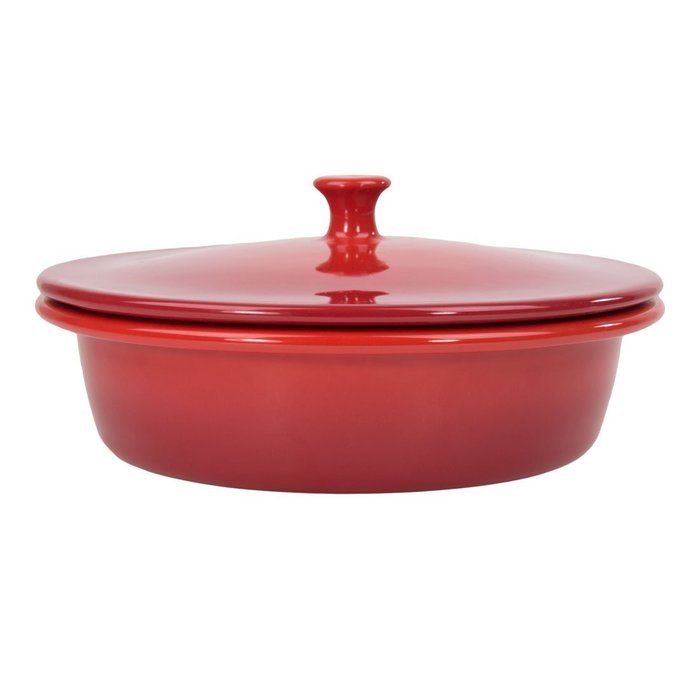 American Bakeware Covered Casserole - Sunset Orange - 3 qts. / 10.5" x 10.5" x 5.75" / Made in the USA N14