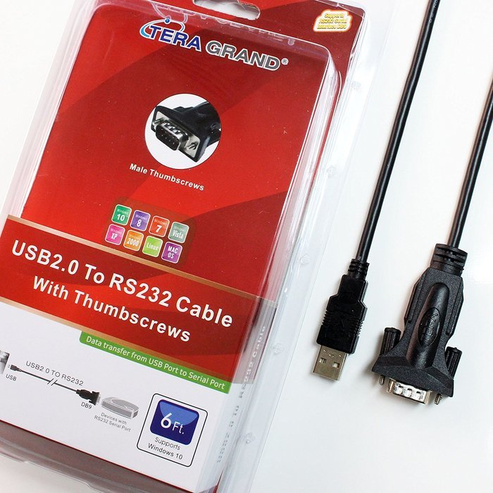 Tera Grand Premium USB 2.0 to RS232 Serial DB9 Adapter - Supports Windows 10, 8, 7, Vista, XP, 2000, 98, Linux... N13