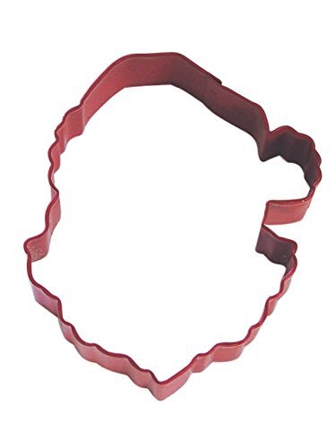 R&M Santa Face 3.75" Cookie Cutter Red With Brightly Colored, Durable, Baked-on Polyresin Finish