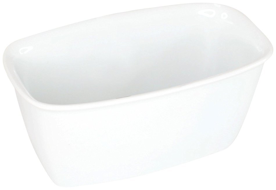 Housewares International 18-Ounce Porcelain Bakeware Blue Harbor Rectangle Baker/Ramekin, Super White