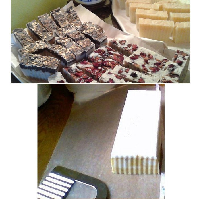Biowow Rectangular Silicone Cake Soap + Wavy Stainless Steel Soap Cutter N8