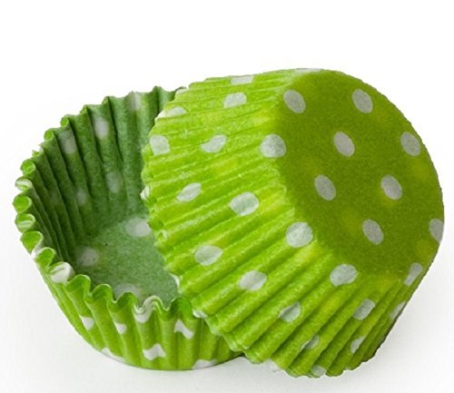 CK Products 100 Count Baking Cups, Mini, Lime Green Polka Dot free ...