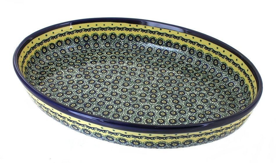 Polish Pottery Renaissance Large Oval Baker