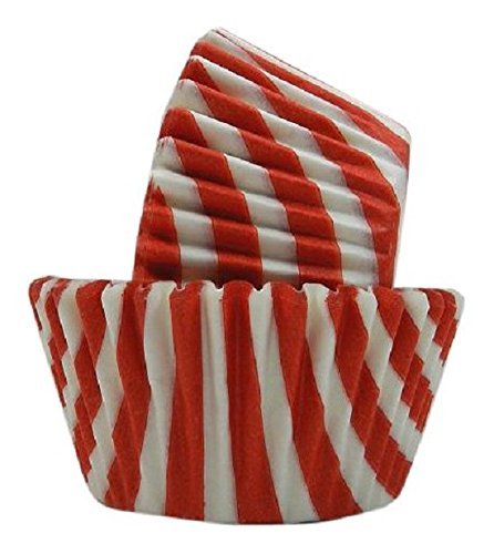 Oasis Supply 100 Count Baking Cups, Standard, Red Striped