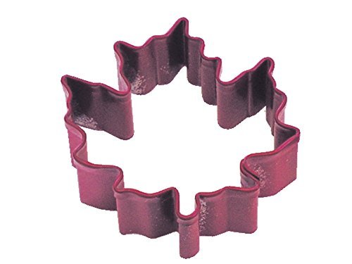 R&M Mini Canada Maple Leaf Cookie Cutter Red With Colored, Durable, Baked-on Polyresin Finish