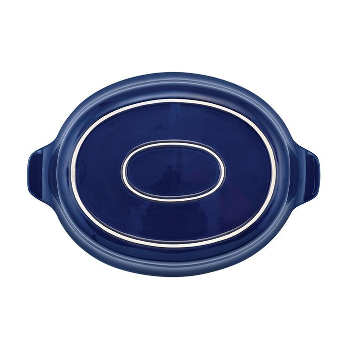 Anolon Vesta Stoneware 3-Quart Oval Au Gratin, Baltic Blue