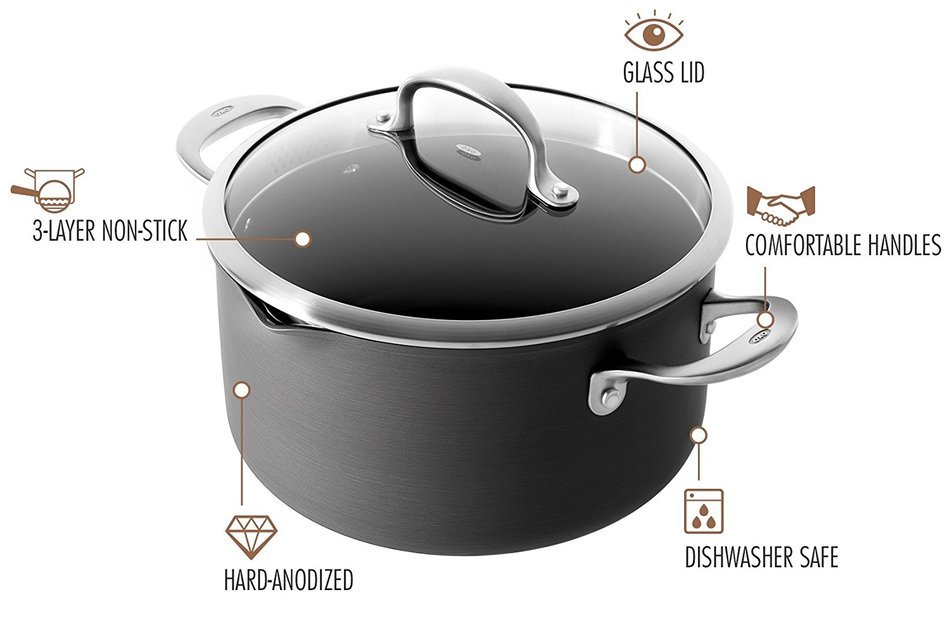 OXO Good Grips Non-Stick Pro Dishwasher safe 6QT Covered Casserole N3