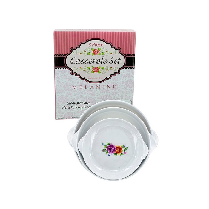 handy helpers SC007 3-Piece Bulk Buys Melamine Casserole Set