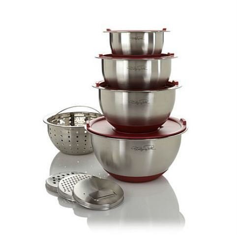 Wolfgang Puck 12 Piece Mixing Bowl Set in Various Colors (Red)
