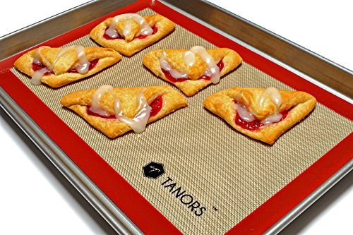 Tanors Silicone Baking Mat (2 Pack), Beige/Red N2