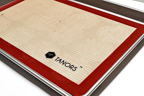 Tanors Silicone Baking Mat (2 Pack), Beige/Red N5