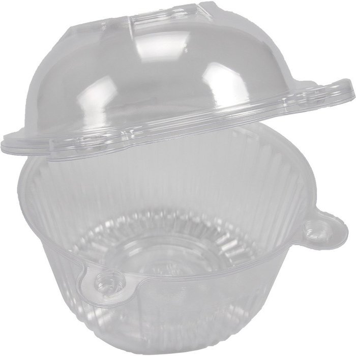 vanki 50 pcs Plastic Individual Cupcake Muffin Dome Holders Cases N2