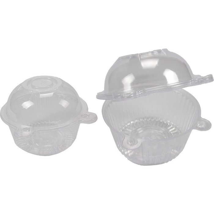 vanki 50 pcs Plastic Individual Cupcake Muffin Dome Holders Cases N3