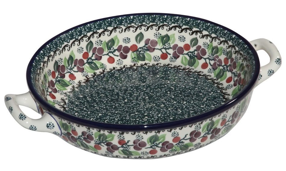 New Polish Pottery BAKER LARGE ROUND Boleslawiec CA Pattern 1415 Euro Stoneware