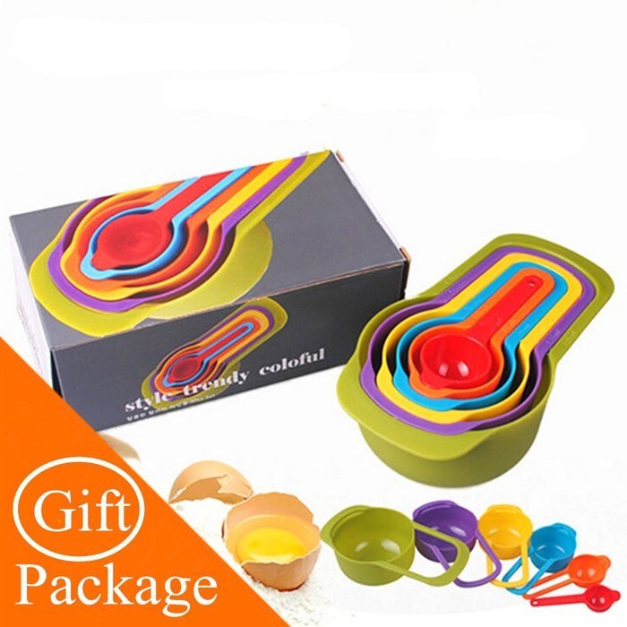 BakeWarePlus 6-pack Measuring Cups and Spoon Set, Style 6,Green N6