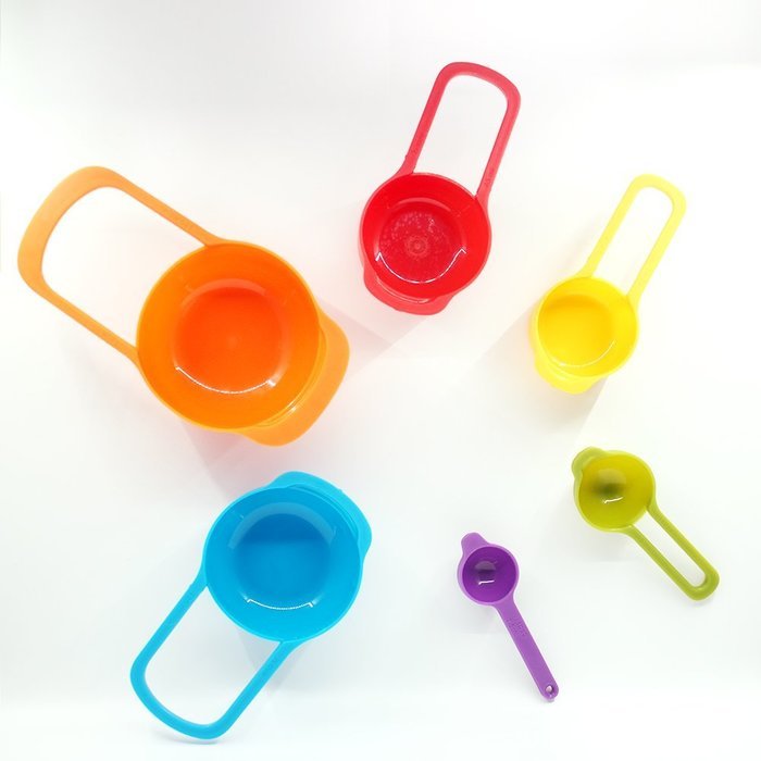 BakeWarePlus 6-pack Measuring Cups and Spoon Set, Style 6,Green N16