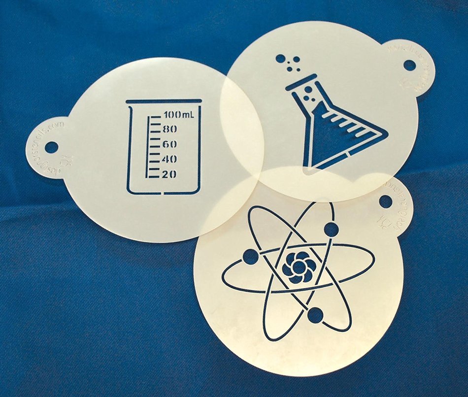 Science Cookie Cutters, Stencils and Recipe Cards Set N2
