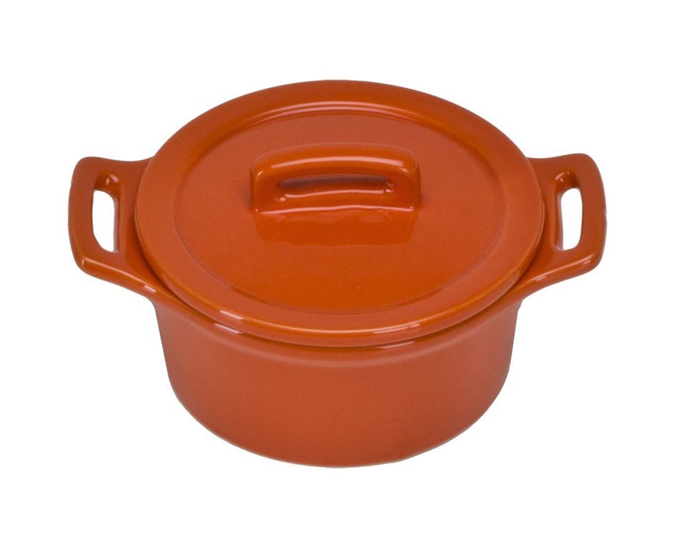 Omniware 1171945 Round Mini Bakers with Lids, Set of 4, Orange