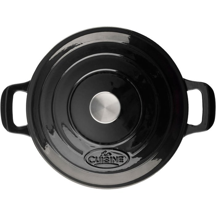 La Cuisine PRO Saute 3.75 Qt Enameled Cast Iron Covered Dutch Oven, Blue N6