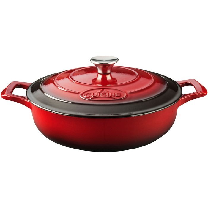 La Cuisine PRO Saute 3.75 Qt Enameled Cast Iron Covered Dutch Oven, Blue N8