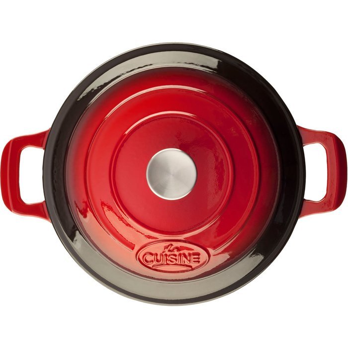 La Cuisine PRO Saute 3.75 Qt Enameled Cast Iron Covered Dutch Oven, Blue N9
