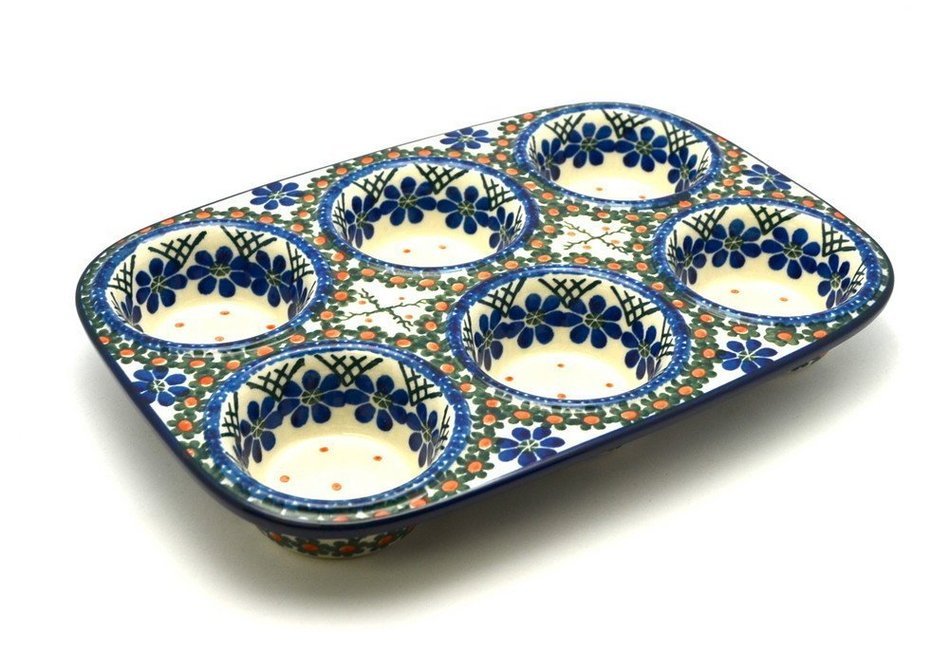 Polish Pottery Muffin Pan - Primrose free image download