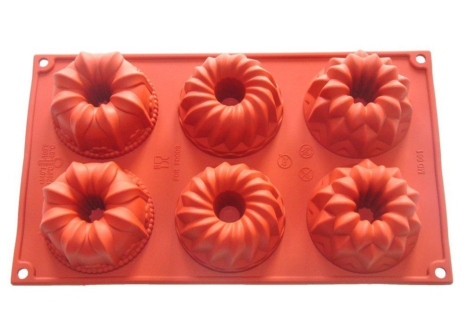 FOUR-C Cake Supplies Cake Baking Molds Flower Silicone Pans Color Purplish Red