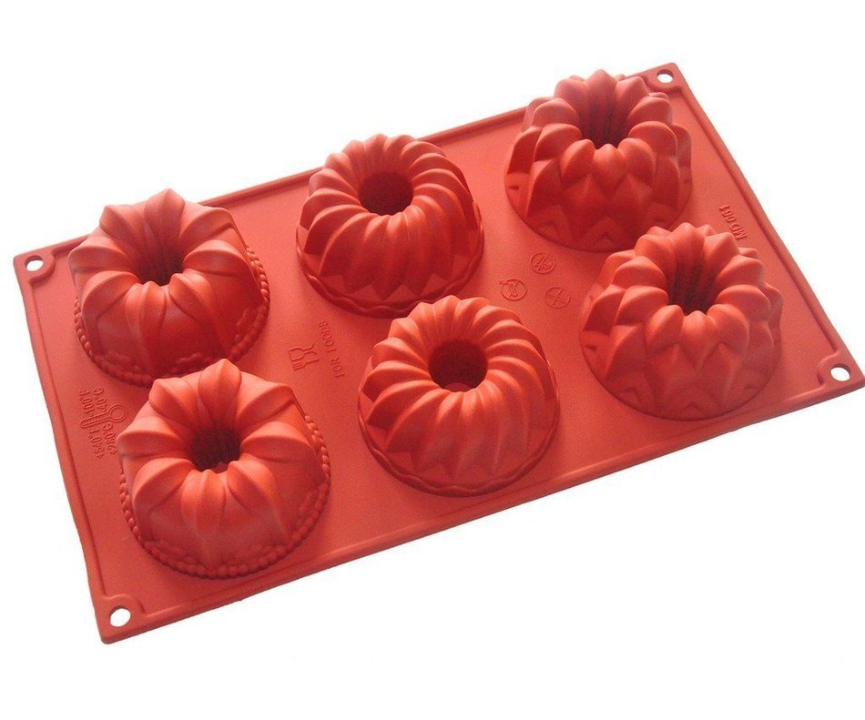 FOUR-C Cake Supplies Cake Baking Molds Flower Silicone Pans Color Purplish Red N2
