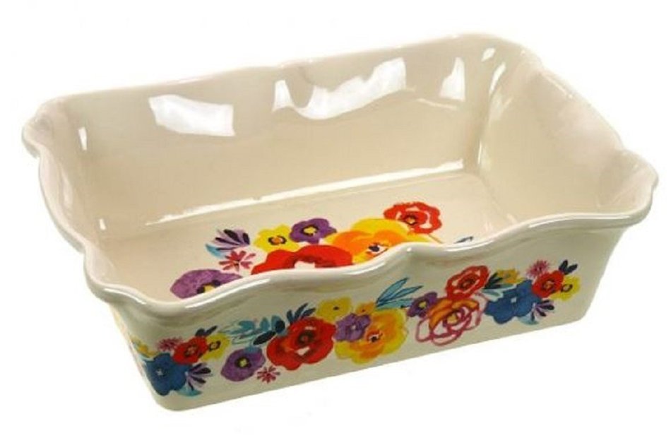The Pioneer Woman Flea Market Decorated 2.3-Quart Ruffle Top Stoneware Bakeware