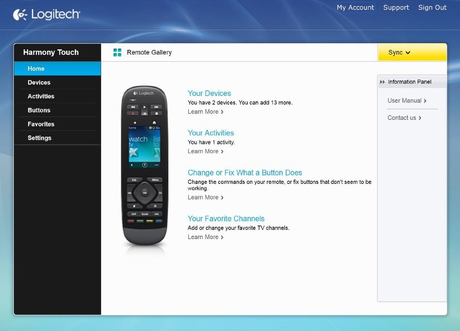 Logitech Harmony Touch Universal Remote with Color Touchscreen - Black (915-000198) [Discontinued by Manufacturer] N5