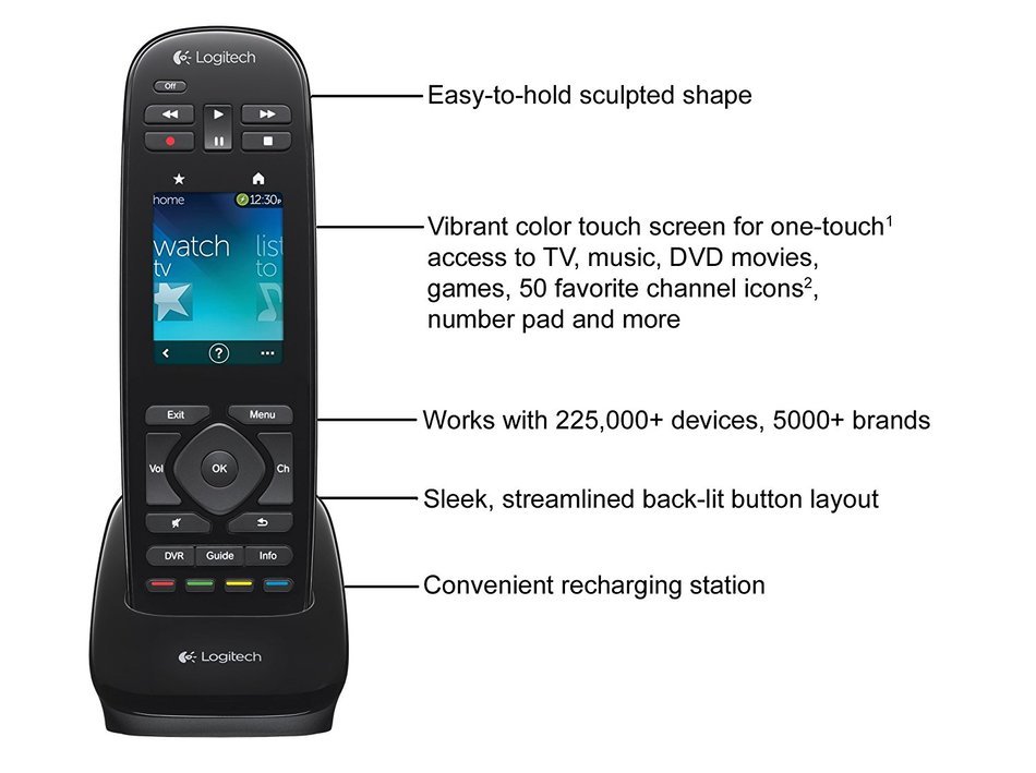 Logitech Harmony Touch Universal Remote with Color Touchscreen - Black (915-000198) [Discontinued by Manufacturer] N7