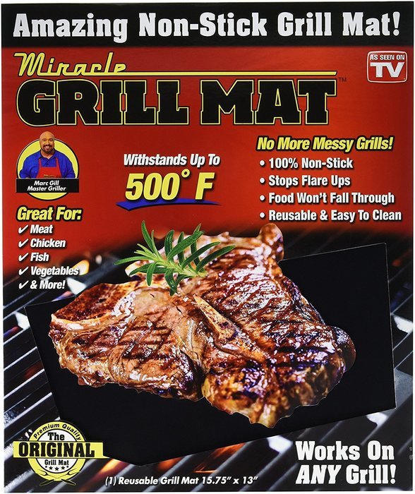 Miracle Grill Mat, One Size, Black